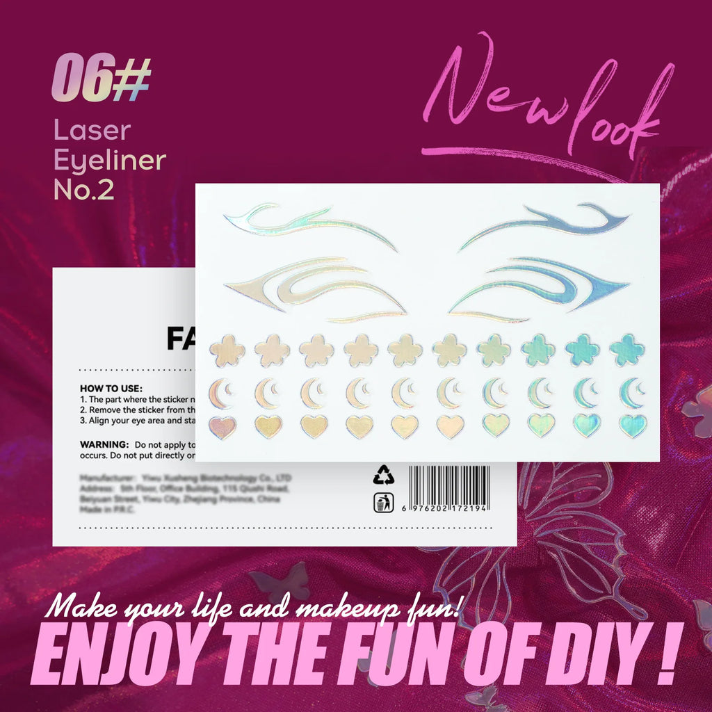 MLSMILE 3D Laser Face Stickers – Eye Makeup Temporary Tattoos