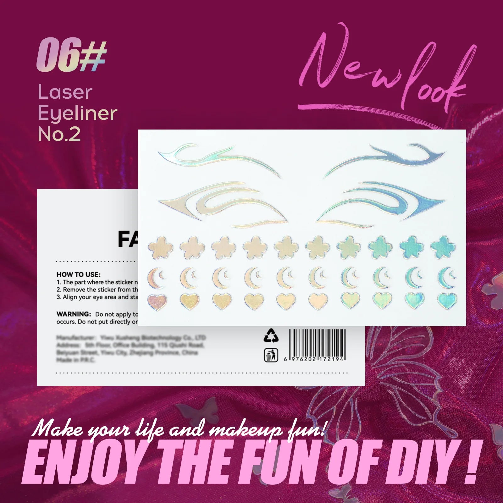 MLSMILE 3D Laser Face Stickers – Eye Makeup Temporary Tattoos