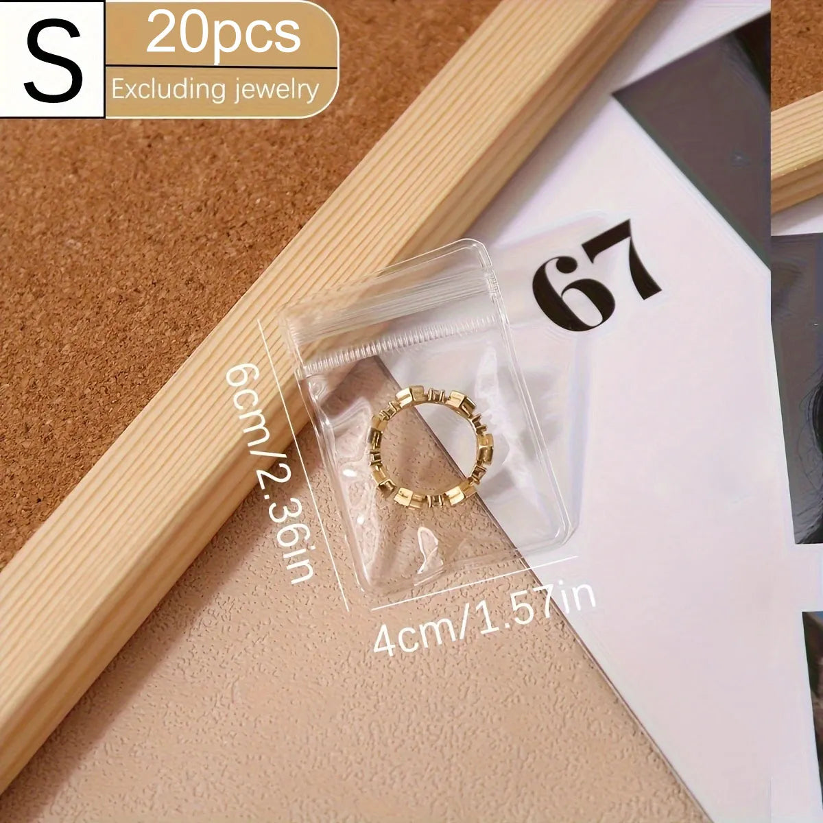 20pcs,Transparent PVC jewelry bag, jewelry zipper storage bag, ring, earring, necklace anti-oxidation packaging bag Oasis Select S - 20pcs