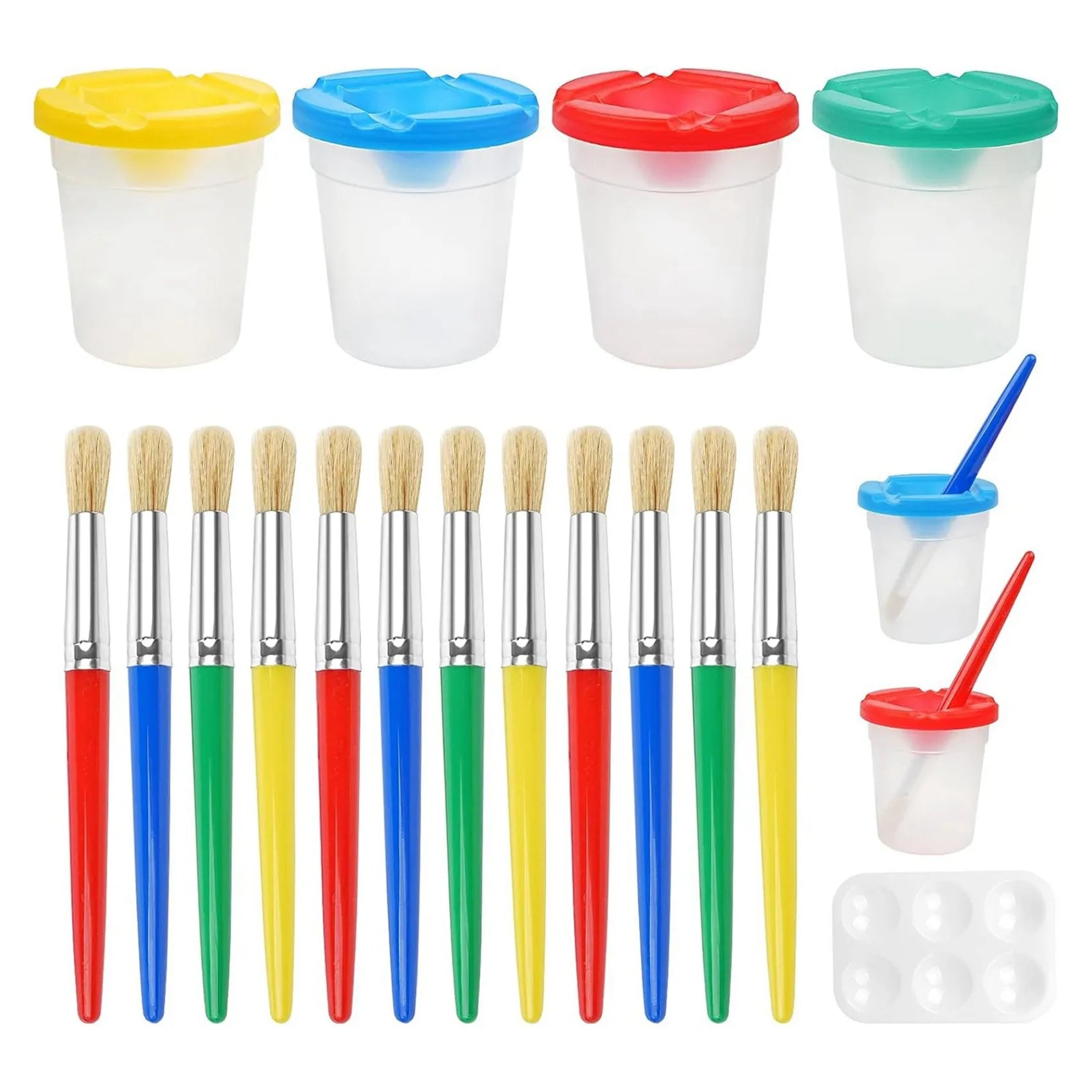 2026-WISH Kids Paint Brushes, 68Pcs Childrens Paint Brushes Set, Colorful Paint Brushes For Children Toddlers Beginners, Face Oasis Select