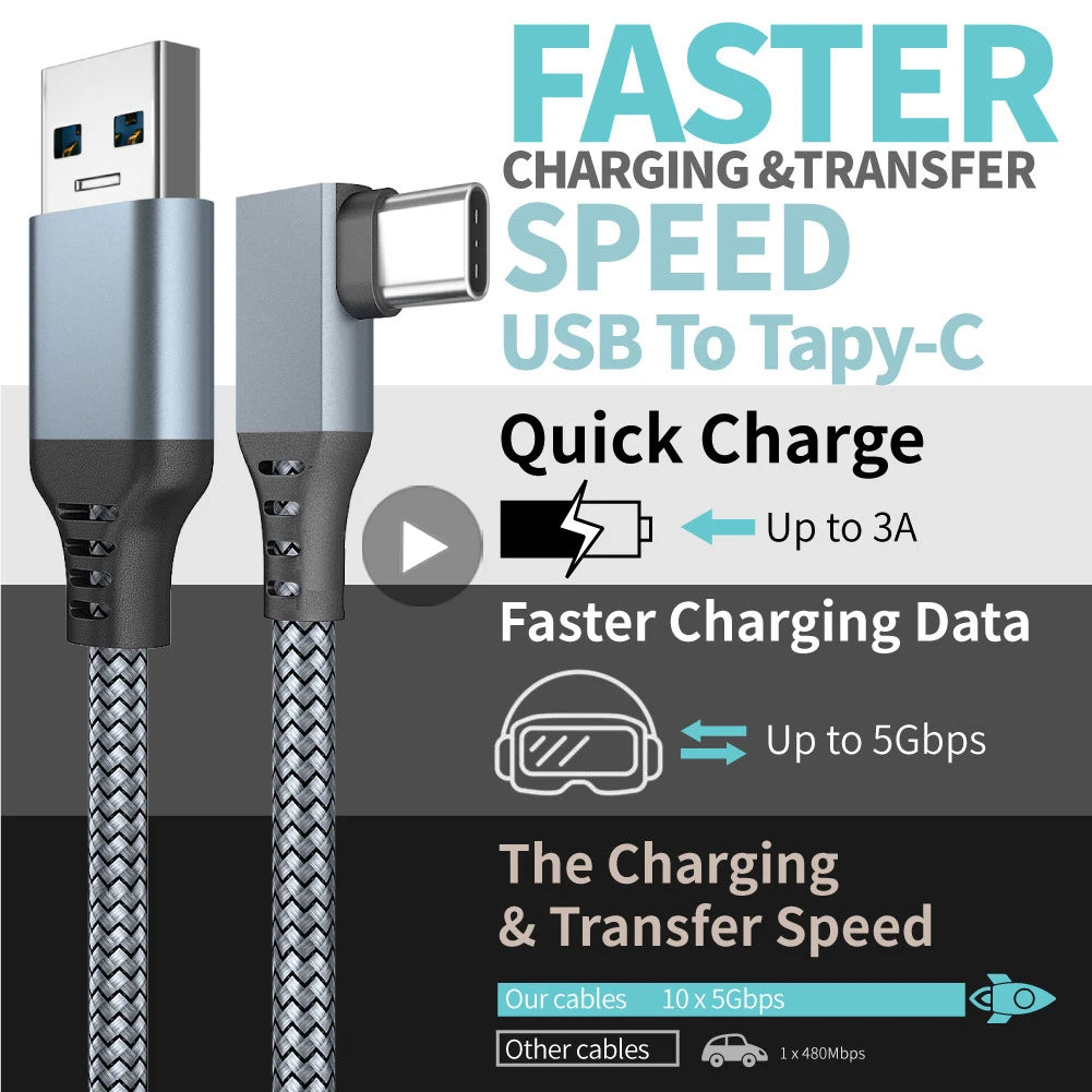 5M USB-A to USB-C VR Link Cable for Meta Quest 2 | 5Gbps