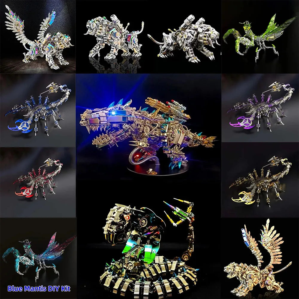 Mechanical Tyrannosaurus Rex, Cobra, Tiger, Scorpion King, Praying Mantis, Hell level 3D Metal Puzzle Model, High difficulty Toy Oasis Select