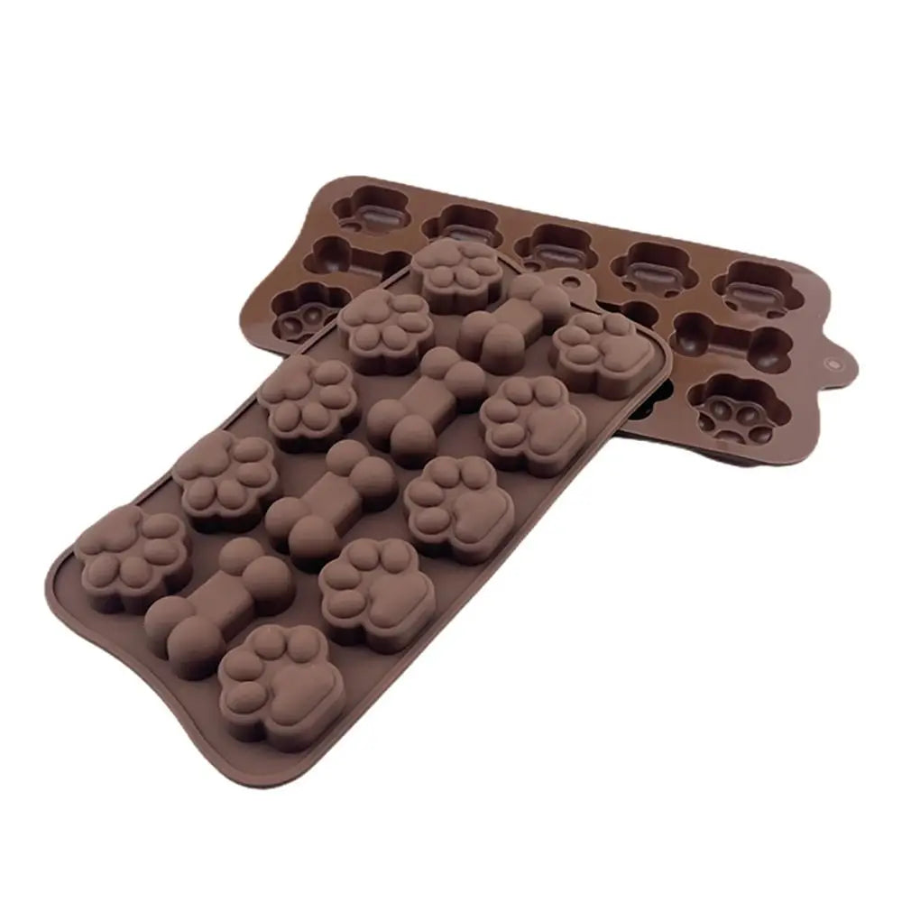 Silicone Chocolate Mold Dog Bone Cat Paw DIY Ice Tray 14 -grid Temperature Resistance -40~ 230°C Cake Baking Tool Fondant Oasis Select