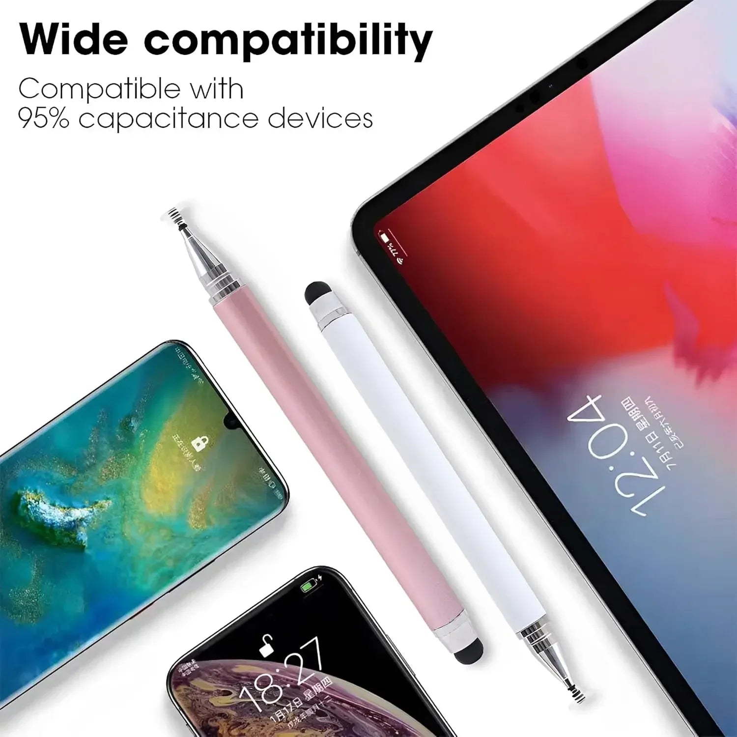 1/3/4Pcs Tablet Pen Drawing Screen Touch Pens 2 in 1 Universal Capacitive Stylus Pencil for IPhone IPad Samsung Android Phone Oasis Select