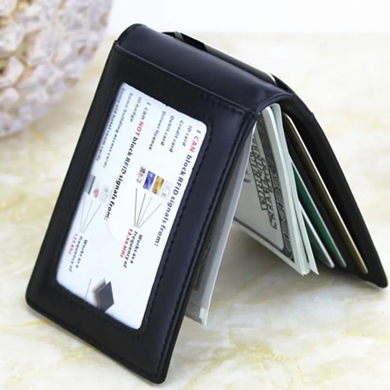 RFID Men's Leather Slim Bifold Money Clip Wallet Front Pocket Credit Card Holder Oasis Select