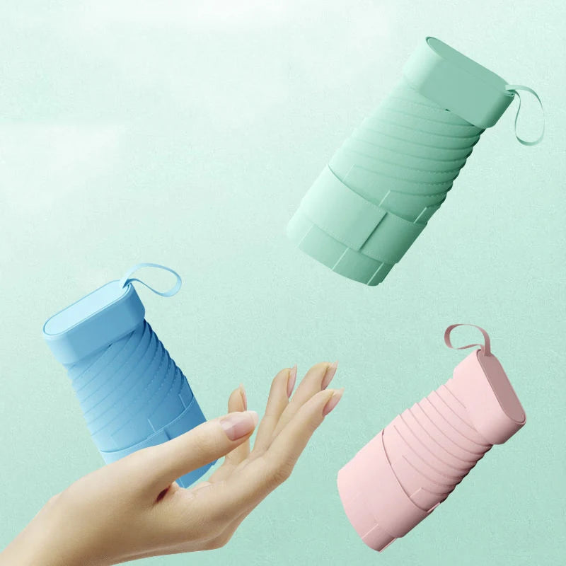 Women Mini Pocket Sun Umbrella Compact UV Protection Small Portable Bag Folding Umbrella Parasol Ultralight Rain Sun Umbrella Oasis Select