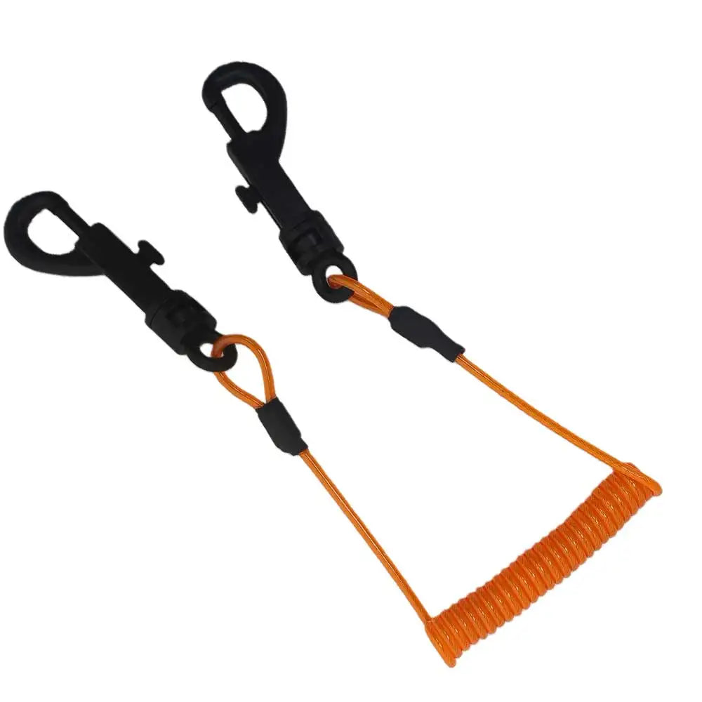 125cm Retractable Anti-Loss Safety Tether for Fishing Rods TPU Coiled Lanyard with snap hook Kayak Boat Fishing Rod Retainer Oasis Select