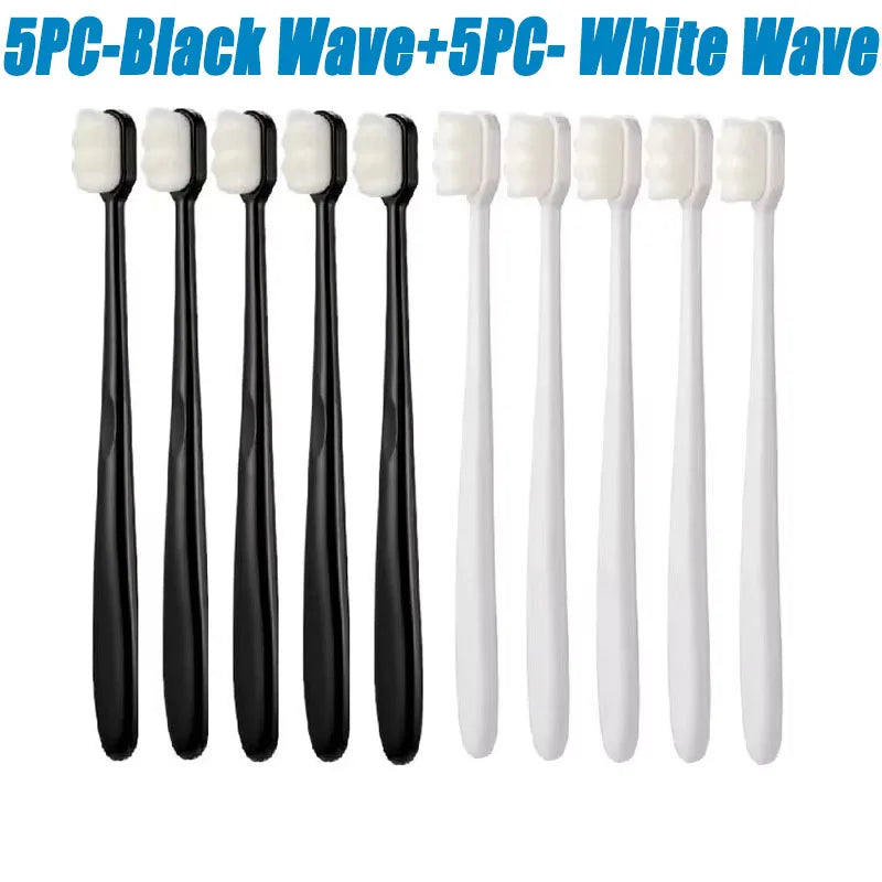 5/10Pcs Ultra Fine Soft Toothbrush, Million Nanometer Bristle Toothbrush, Deep Cleaning Teeth, Portable Oral Care Brush Oasis Select 10PCS-Mix 5