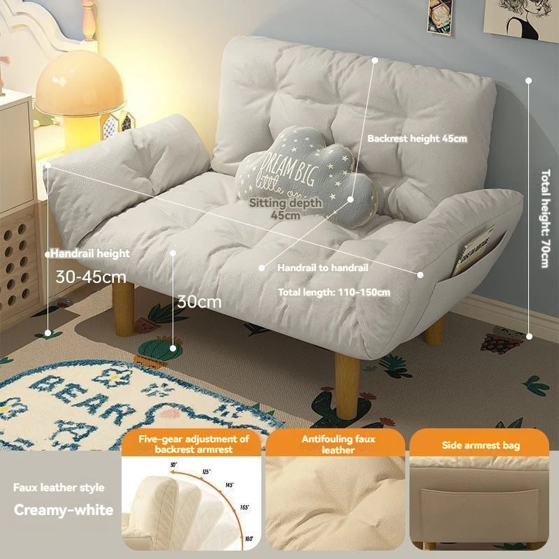 Lazy sofa, double rental room, bedroom, small-sized, internet famous, tatami, balcony, leisure, folding sofa bed, lounge chair Oasis Select Beige