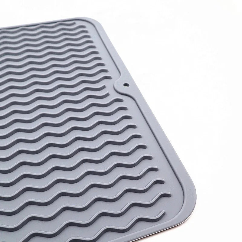 Silicone Water-draining Mat Water-patterned Placemat Foldable Table Mat Tableware Mat, Wine Glass Nordic Simple Dining Mat Oasis Select