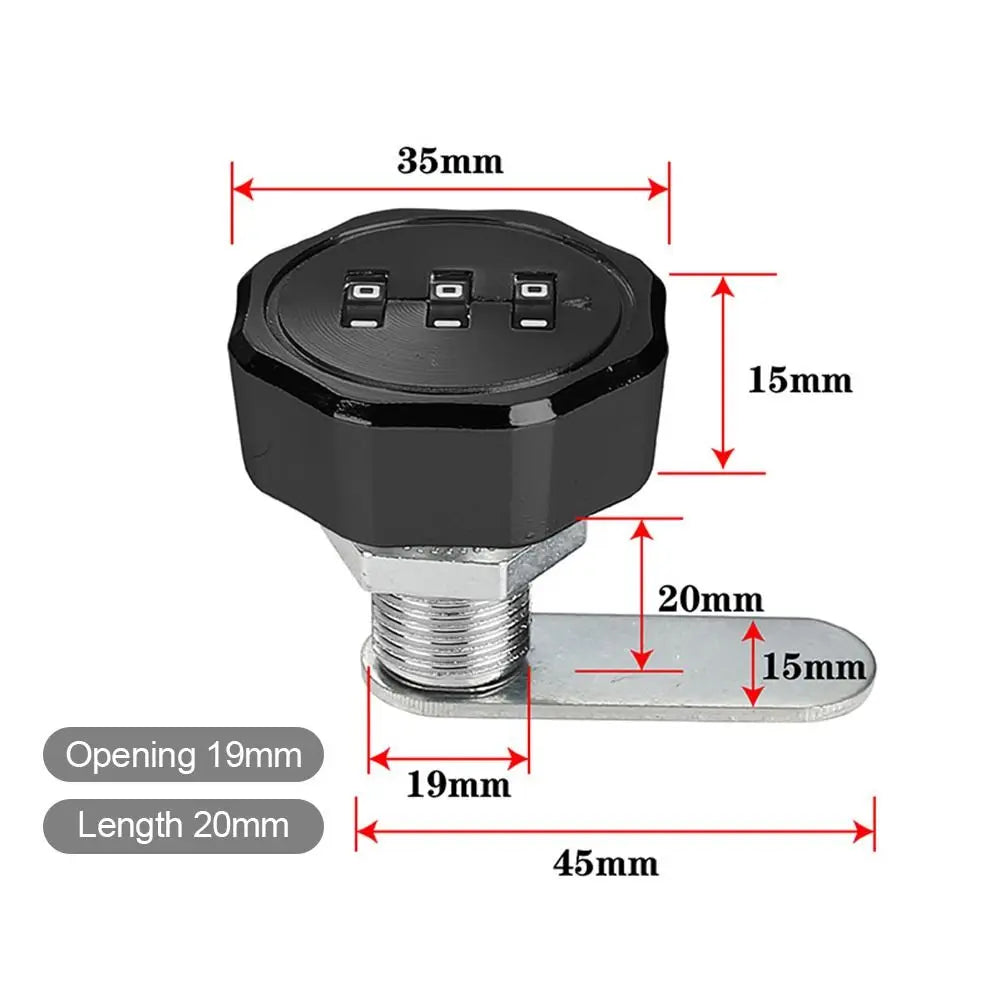 Cabinet Mailbox Password Locker 3 Digital Code Combination Lock Cupboard Drawer Password Locker Oasis Select 20mm-Color 2