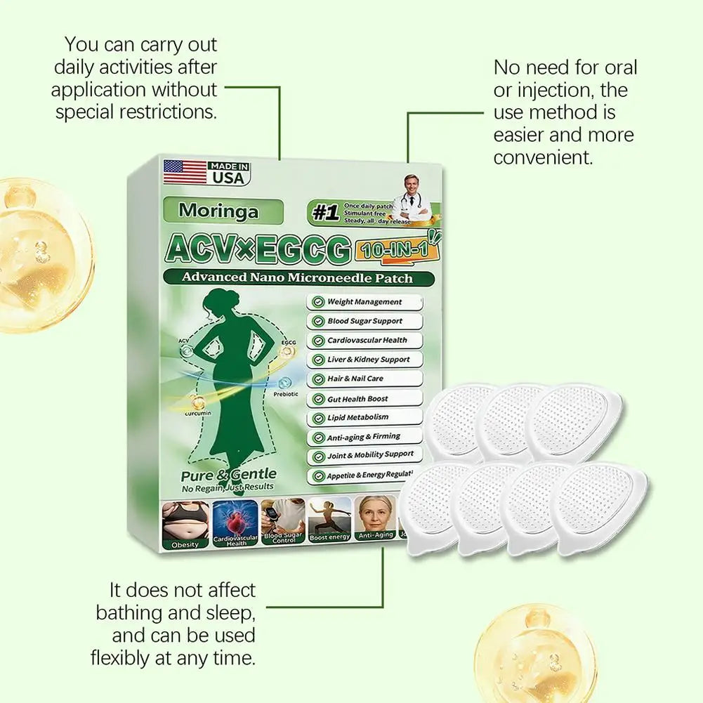 Moringa Nanos Microneedles Painless For Men Women Non-Invasive Painless Application For Weight Management Body Firming 0.22mm Oasis Select