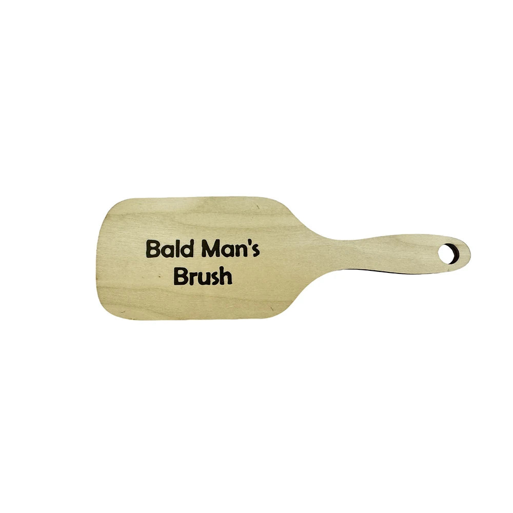 Bald Man Brush Funny Wooden Hairless Toothless Comb Buffer Bold Head Polish Shiner Hair Brush Novelty Fun Gift Adult Baldys Oasis Select SZ197