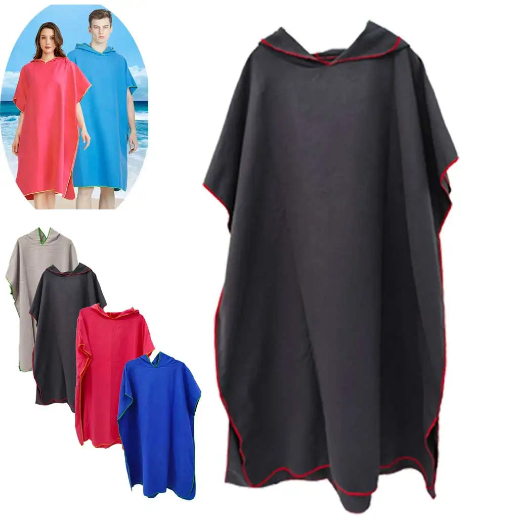 Adults Beach Long Change Robe Towel With Hood for Swimming Surfing Yoga Quick Dry Absorbent Swimsuit Wetsuit changing towel Oasis Select