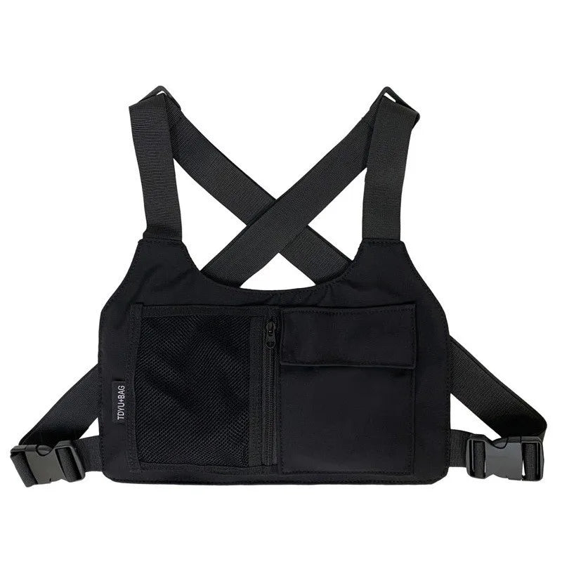 Unisex Hip-Hop Streetwear Chest Rig Bag High Quality Nylon Multi-function Tactical Vest Backpack for Outdoor Sports Travel Oasis Select