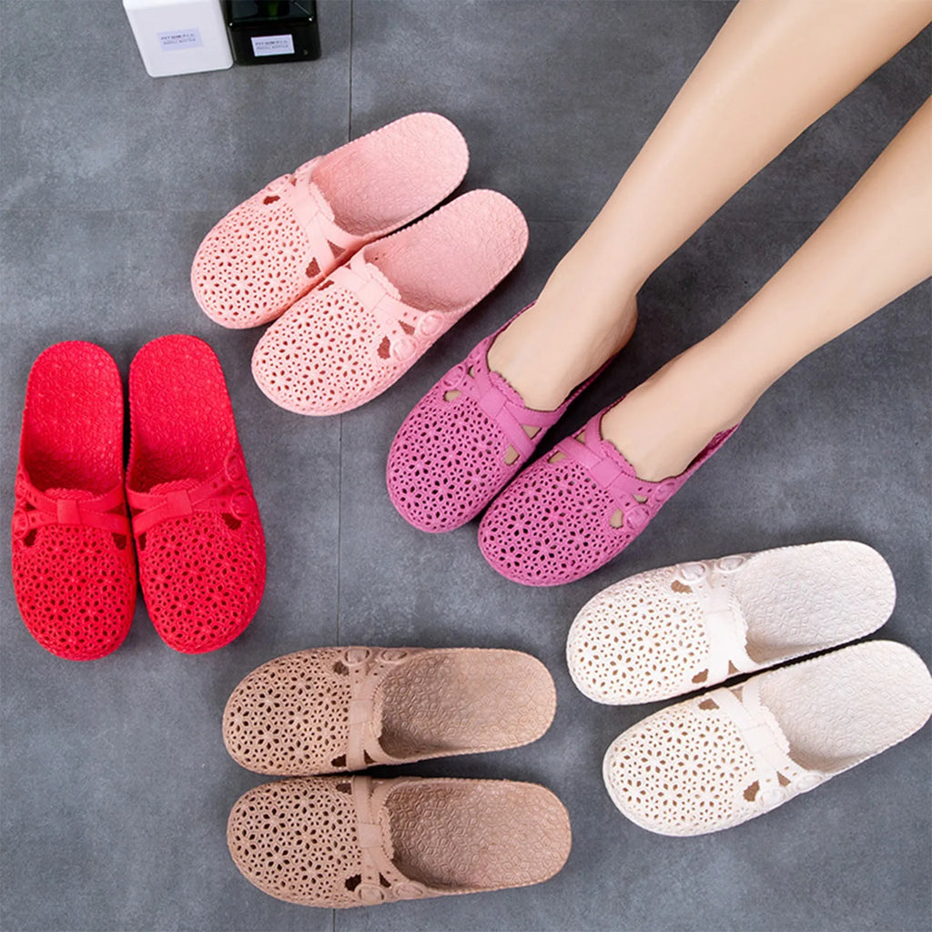 Wrapped Toe Breathable Slippers Women Summer Outer Wear Hole Shoes Home Fashion Casual Hollow Out Slip On Buckle Slipper Female Oasis Select