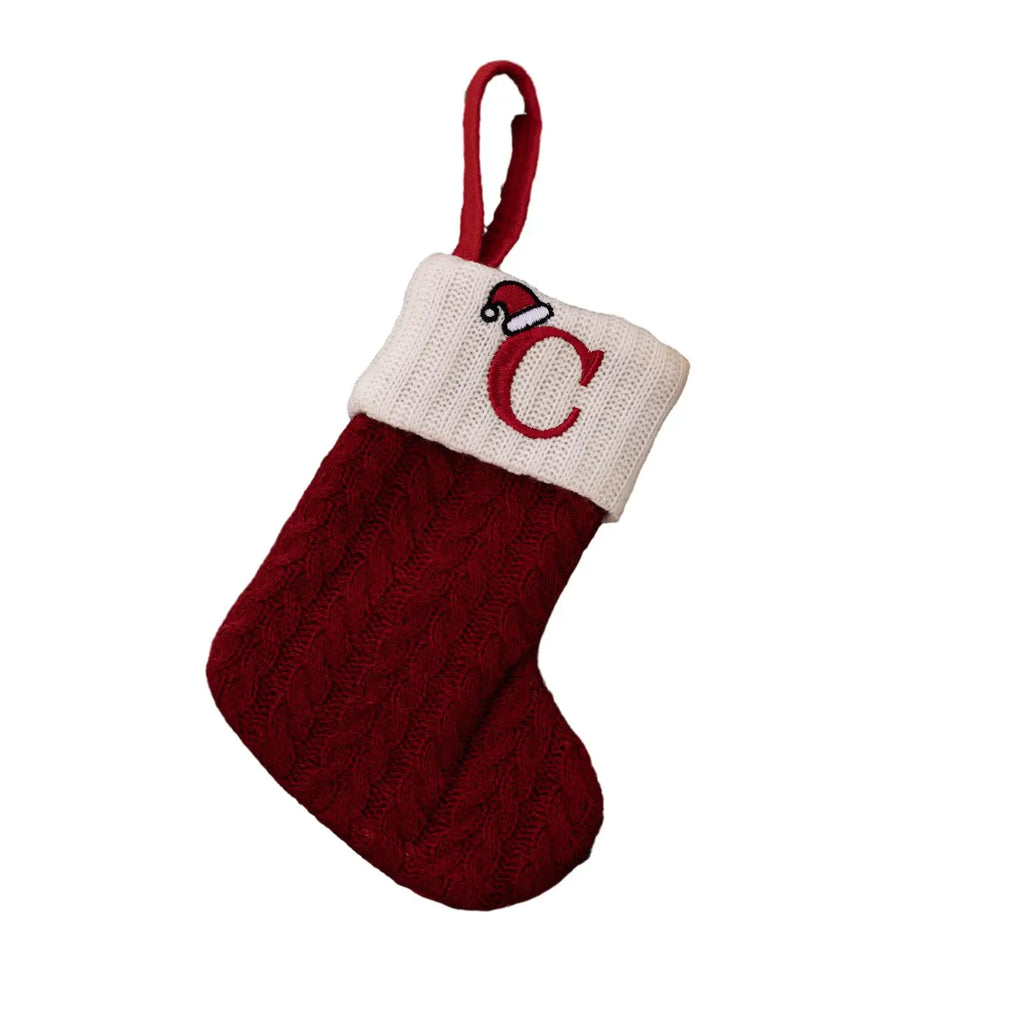 Socks Christmas Stocking Pendant Snowflake Stocking Decorating Ornament 20x10cm Alphabet Christmas Tree Useful Oasis Select C China Mainland