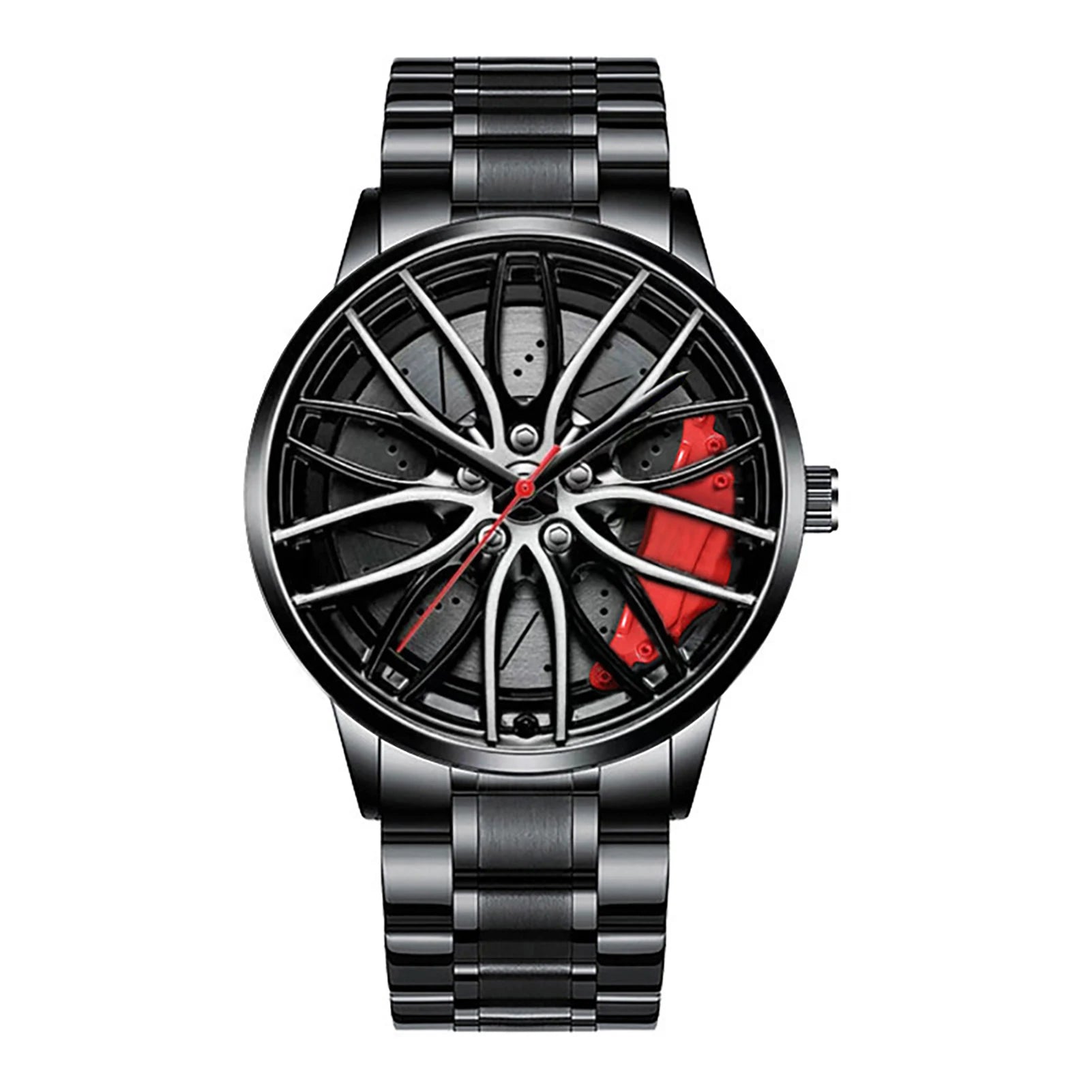 Men's Car Rim Quartz Watch – Leather Strap Round Dial