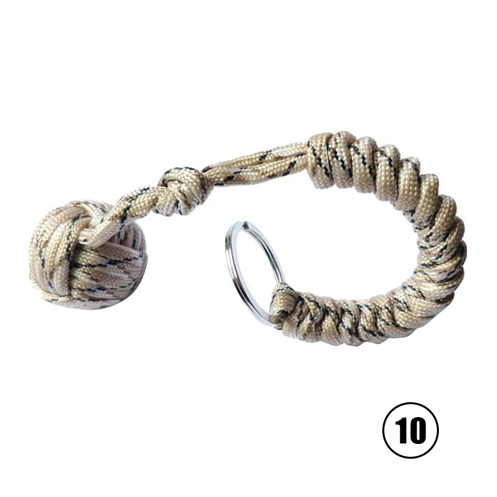 Monkey Fist Paracord Keychain with Steel Ball | EDC Survival