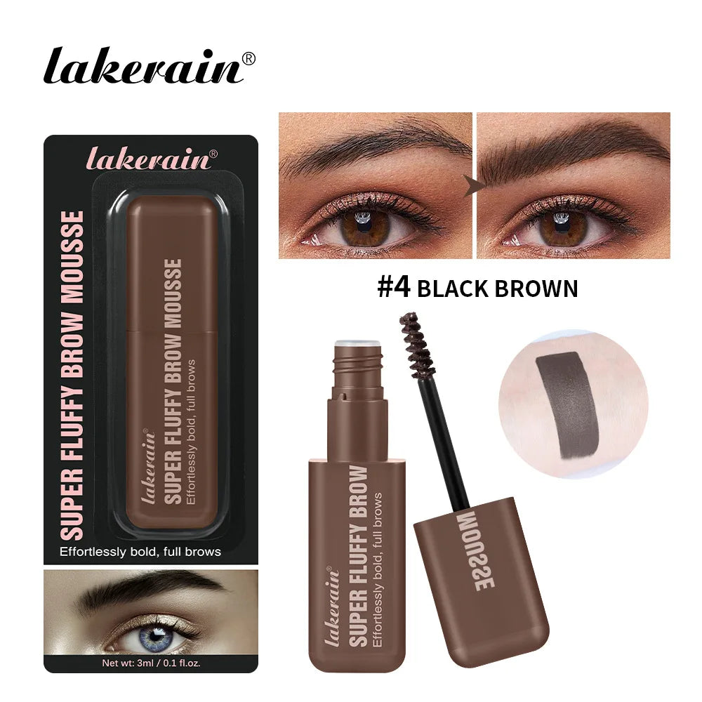 3mlBrow Volumizing Mousse, 3D Long Lasting Eyebrow Gel Cream, Natural Shaping Eyebrow Tint Makeup Oasis Select BLACK BROWN