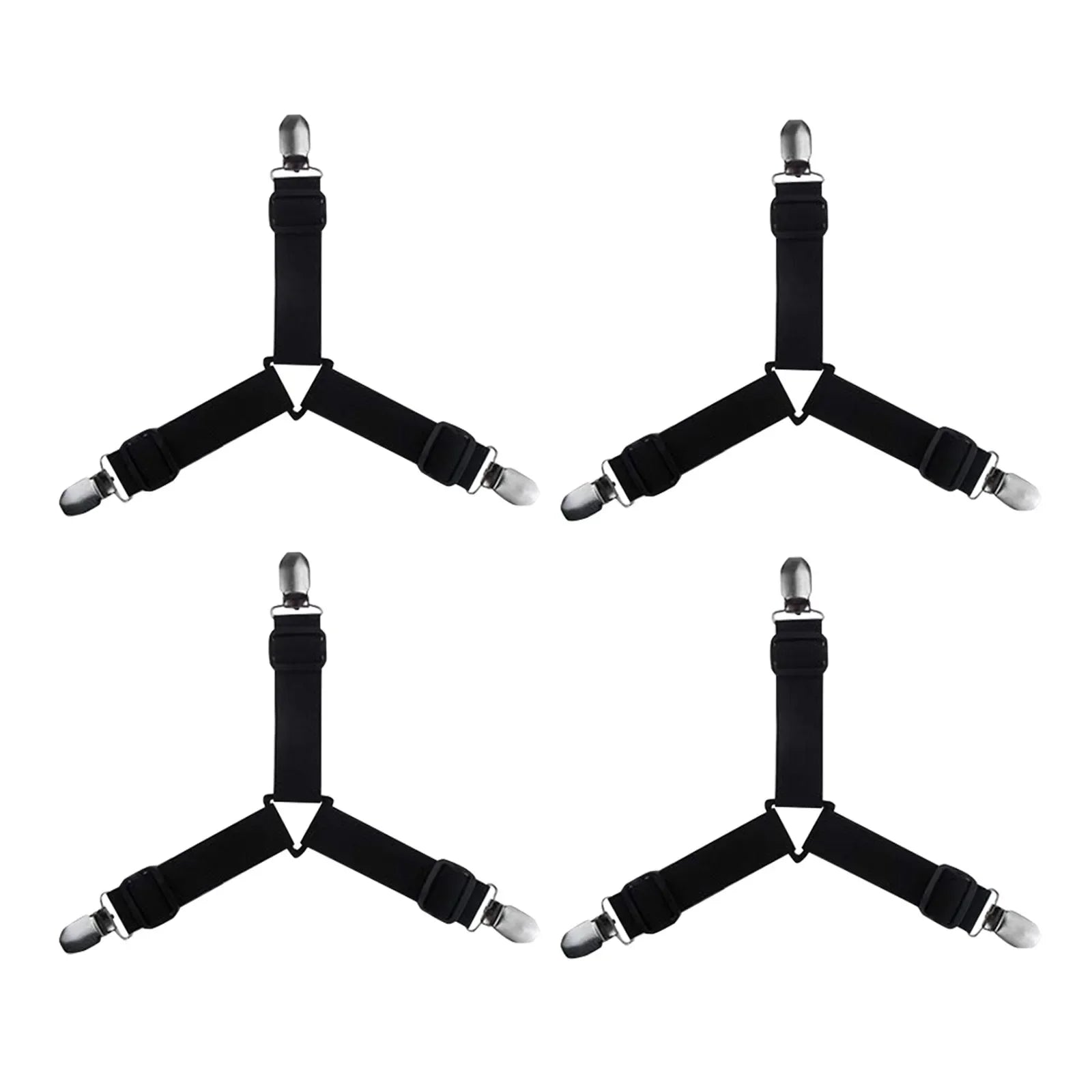 4 PCS Bed Sheet Holder Straps, Elastic Mattress Corner Clips 3 Way Fitted Bed Sheet Fastener Suspenders Grippers sheets bedding Oasis Select