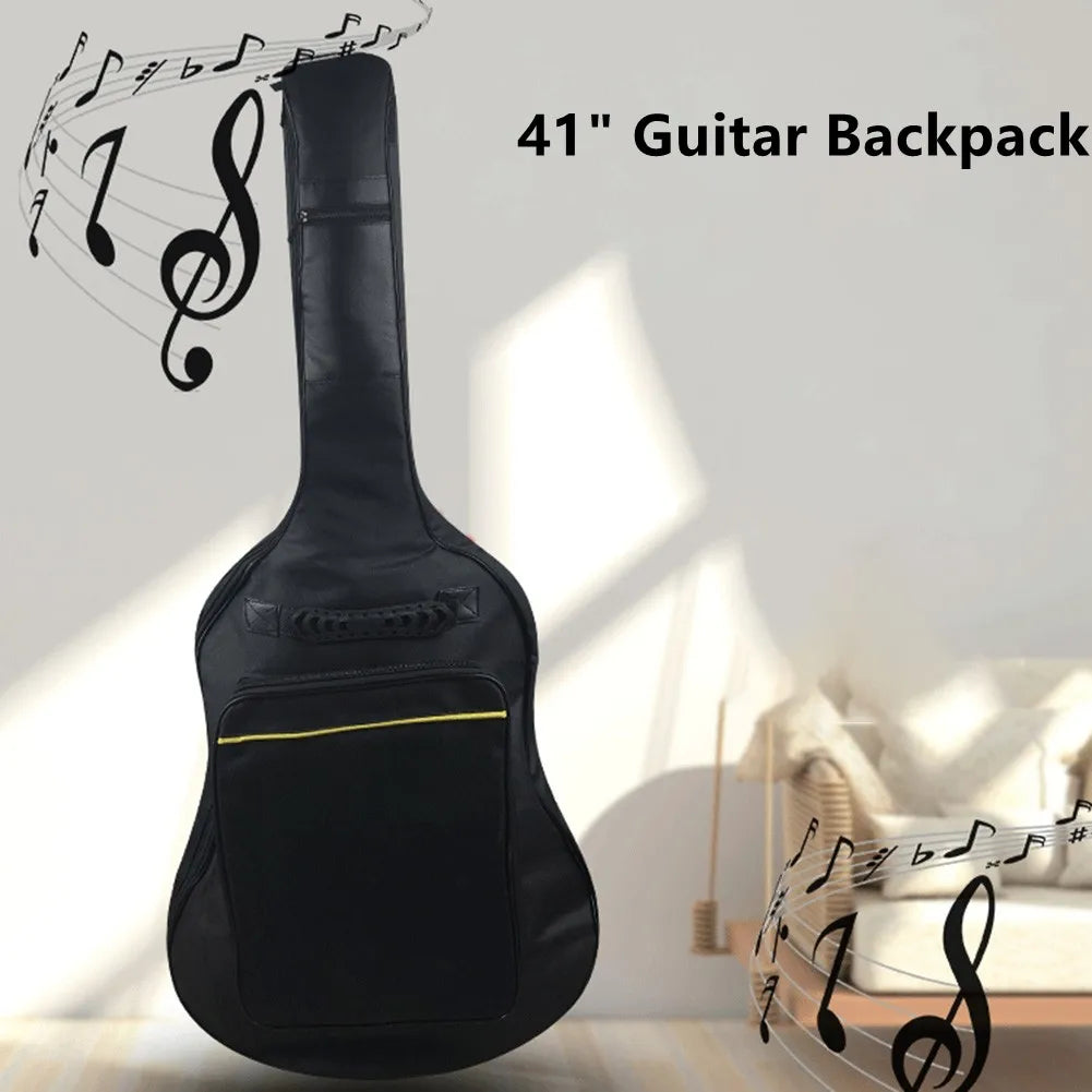 41Inch Guitar Bag Backpack Waterproof Bags Rip-stop Oxford Nylon Double Strap Padded Black Guitar Case Gig Bas Guitars Backpacks Oasis Select