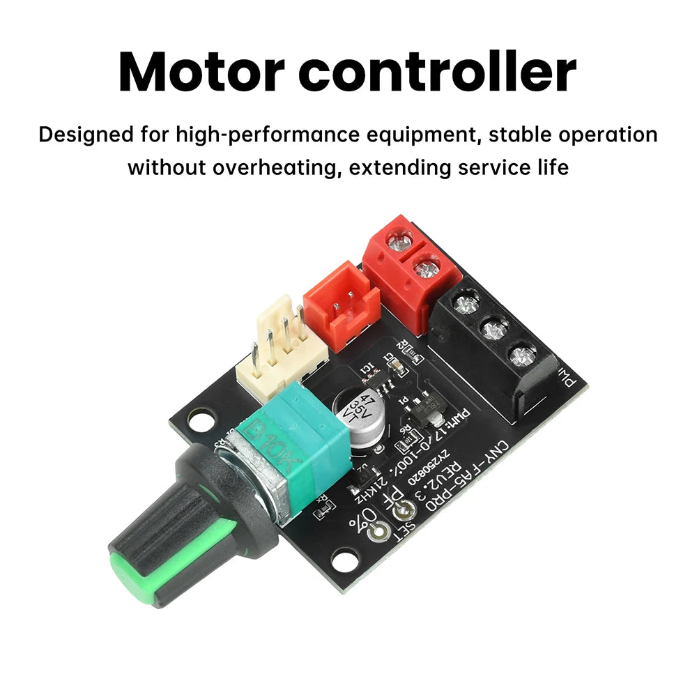 DC 8-24V 5A 4-wire Fan Speed Regulator DC Brushless Motor PWM Controller 0-100% Duty Cycle Adjustable 12V 24V Oasis Select