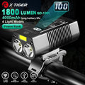 X-TIGER Bike Light Set Powerful USB Rechargeable Bright 10000mAh Bicycle Front Lights IPX5 Waterproof Front Lamp Cycling Oasis Select QD-1001