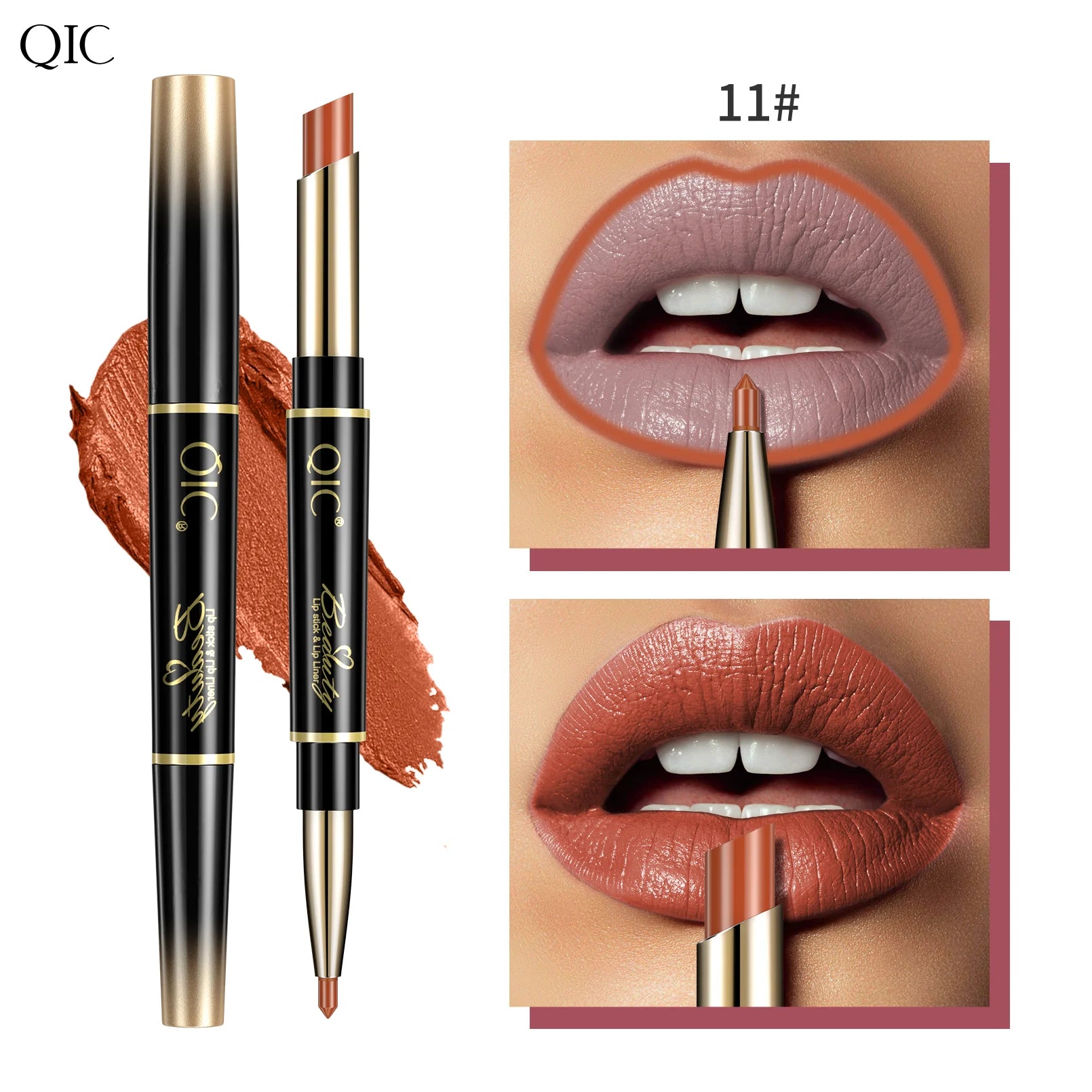 QIC Matte Velvet Lip Liner Pencil – Long-Lasting Contour