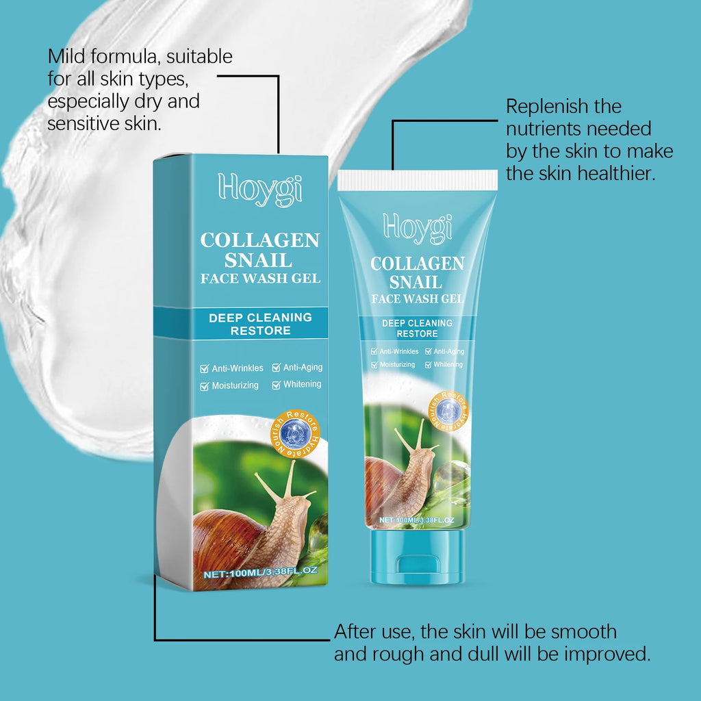 Hoygi Collagen Snail Cleansing Gel – Pore Minimizing Cleanser Facial Cleansing Gel Oasis Select