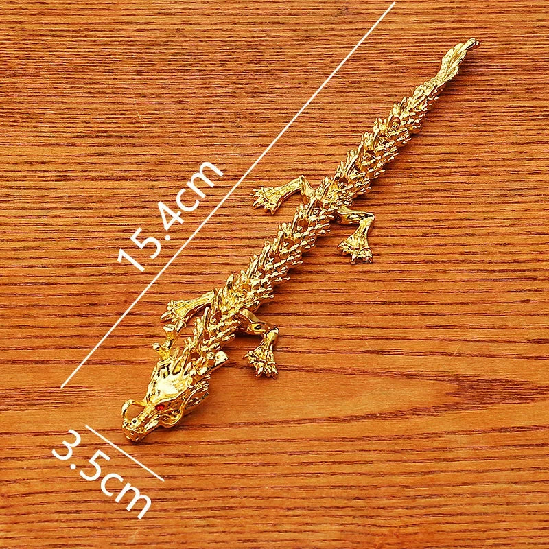 3D Metal Dragon Figurines Multi-joint Movable Home Desk Decoration Antique Dragon Handheld Craftsman Chinese Style Crafts Gift Oasis Select 15cm