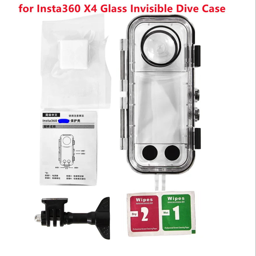50M Waterproof Dive Case for Insta360 X4 X5 X3 Housing