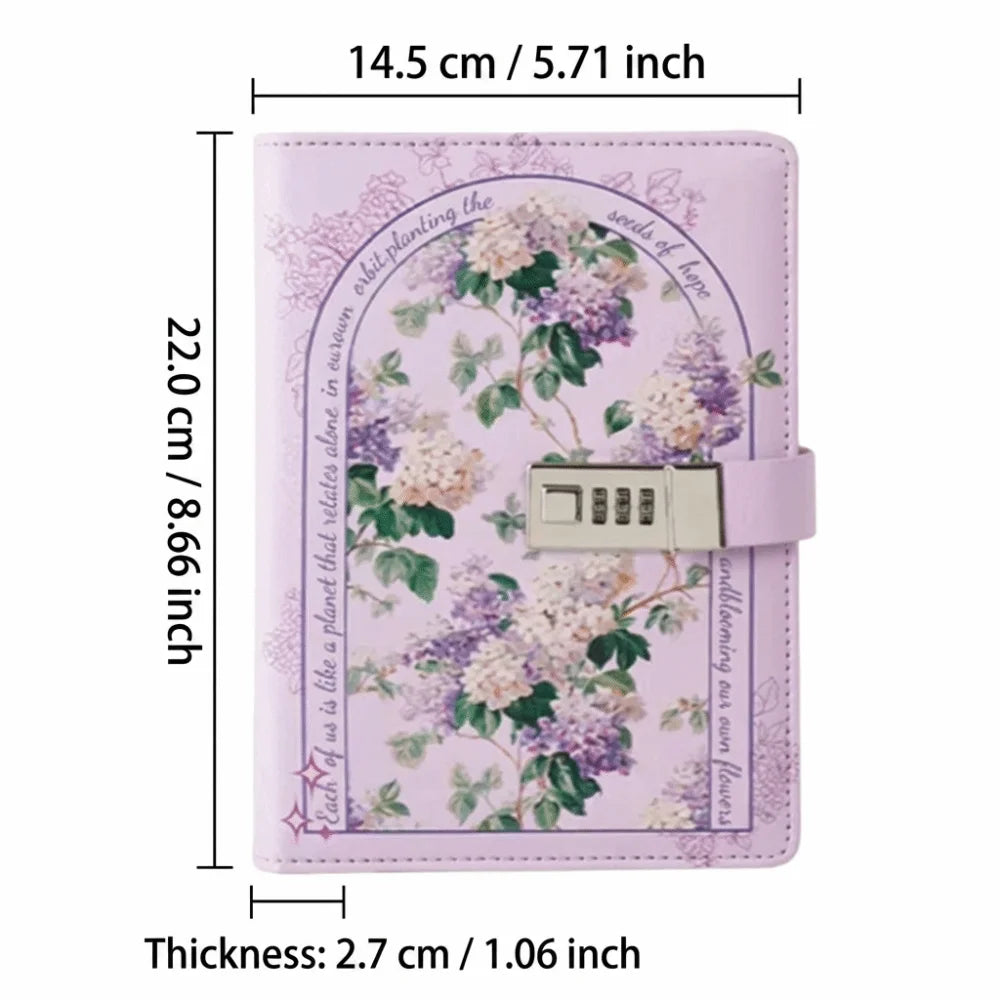 Secure Lock Design Password Lock Notebook Stylish Delicate Compact Size A5 Notebook Simple Elegant Appearance Oasis Select