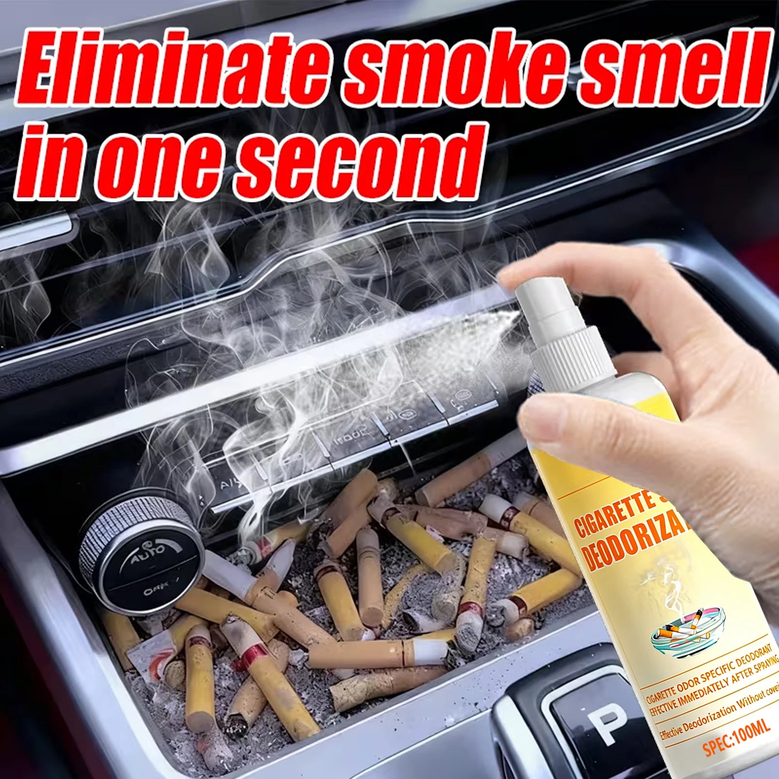 GREEDY TREE Cigarette Smell Deodorizer Spray | 100ML | Immediate Odor Elimination for Home, Car & Office | Non-Masking Formula Oasis Select