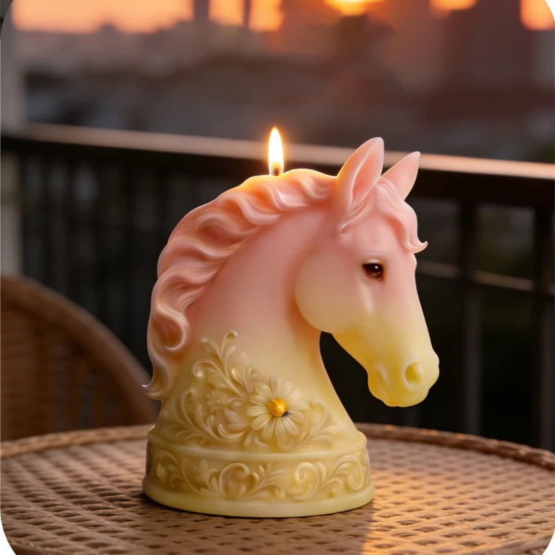 Horse Aromatherapy Candle Cup Silicone Mold DIY Handmade Concrete Gypsum Storage Box Plant Flowerpot Mold Oasis Select