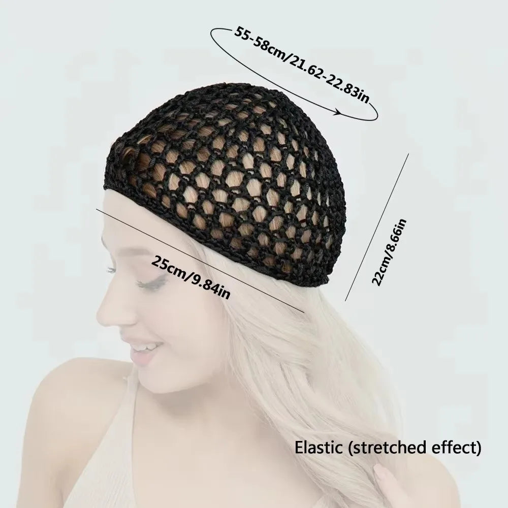 Simple Breathable Hair Net Cap Crochet Cap Comfortable Wig Caps Hollowout Mesh Turban Hat for Women Oasis Select