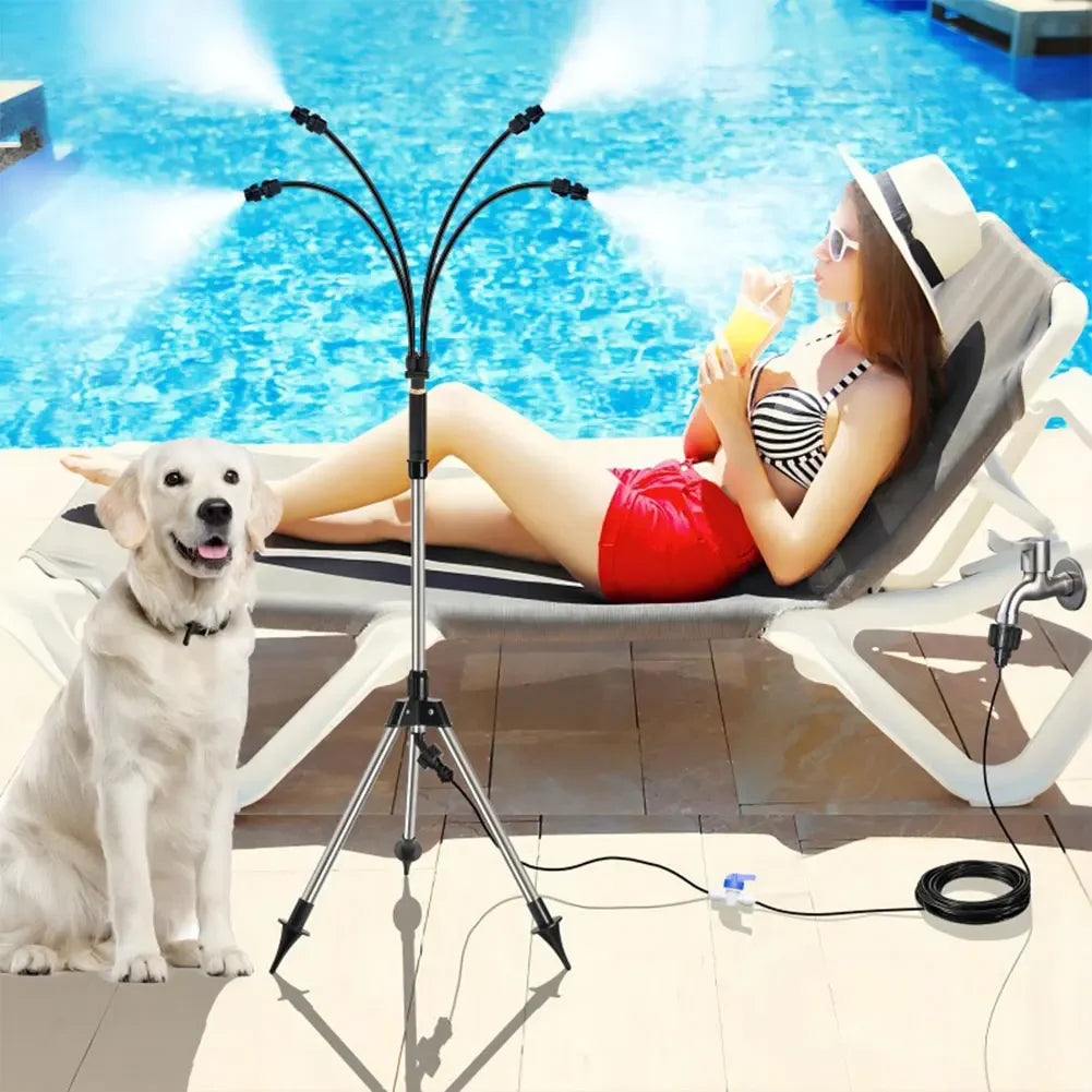Portable Patio Standing Mister – 360° Adjustable Cooling System Outdoor Misting System Oasis Select