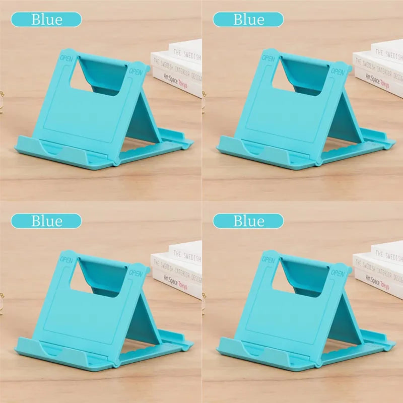 1/2/3/4pcs Table Phone Holder Folding Bracket Adjustable Desktop Stand Universal Phone Tablet Stand For IPad IPhone Samsung Oasis Select 4pcs Blue