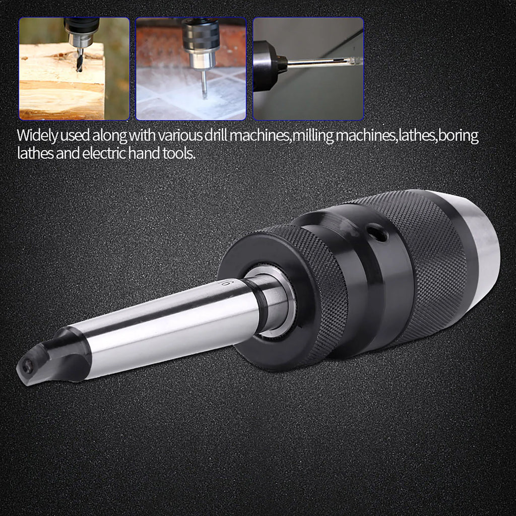 Self tightening Drill Chuck 113mm 1/2" Steel Selftightening Keyless Lathe Drill Chuck and MT2B16 Arbor Oasis Select