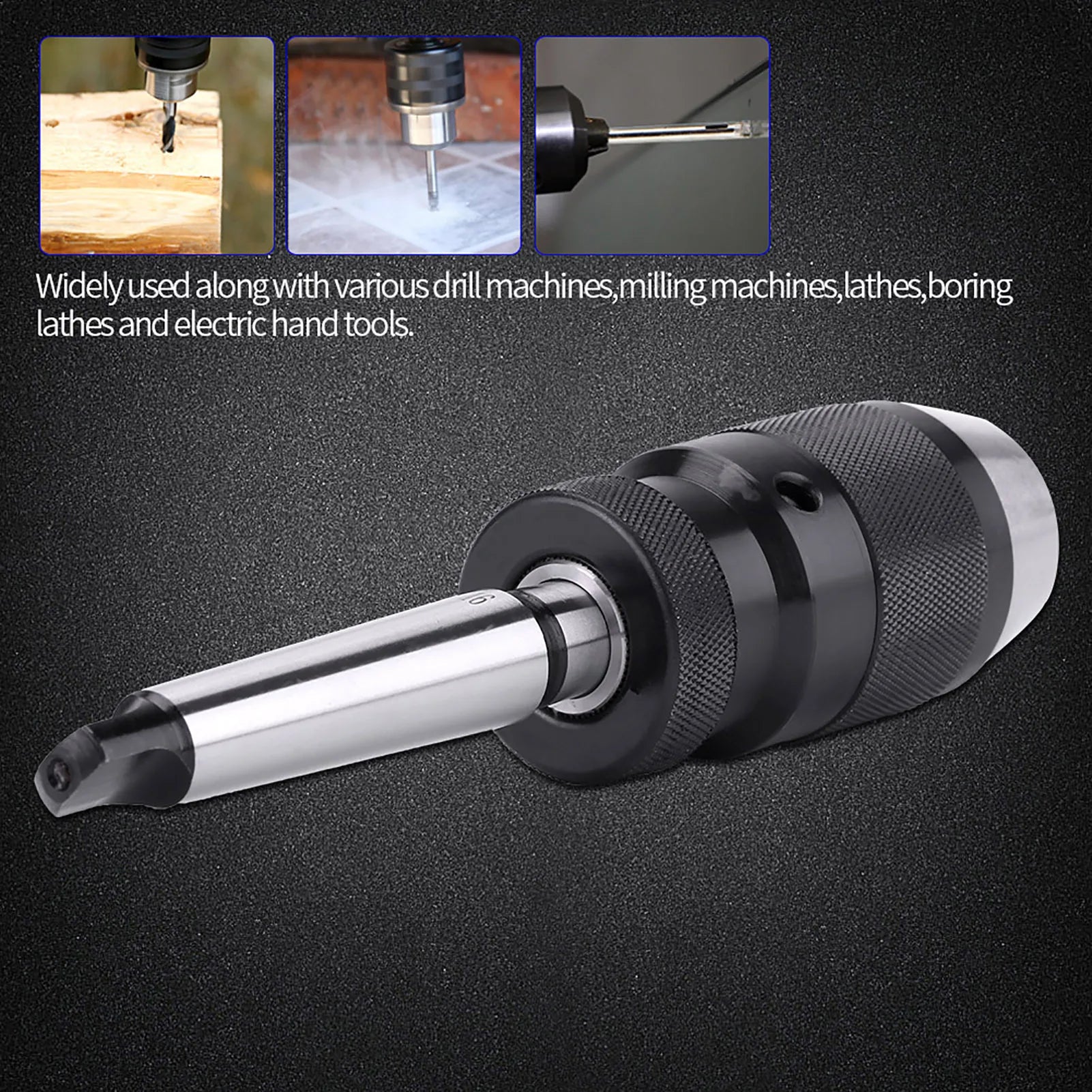 Self tightening Drill Chuck 113mm 1/2" Steel Selftightening Keyless Lathe Drill Chuck and MT2B16 Arbor Oasis Select