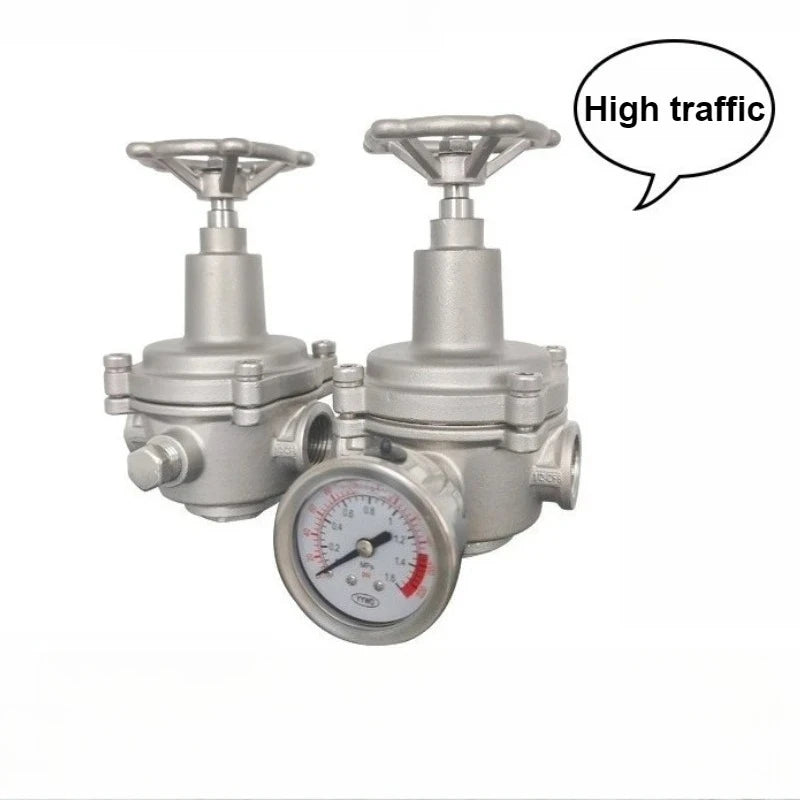 Pressure Reducing Valve 304 Stainless Steel Adjustable Pressure Valve High Flow Thread Internal Thread Tap Water Branch Pipe Oasis Select