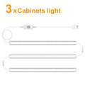 3pcs Aluminum LED Light Bar Dimmable Touch Switch USB Charging 30CM White Tube Lamp for Kitchen Wardrobe Office Shop Lighting Oasis Select Touch Dimmable 3 x 30CM LED Tube