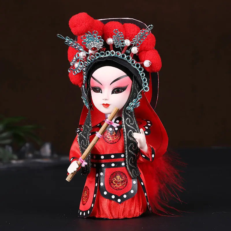 Chinese-style Themed Gifts for Foreigners Peking Opera Facial Makeup Memorabilia Silk Figurine Dolls and Decorative Ornaments Oasis Select Mulan 10x15cm