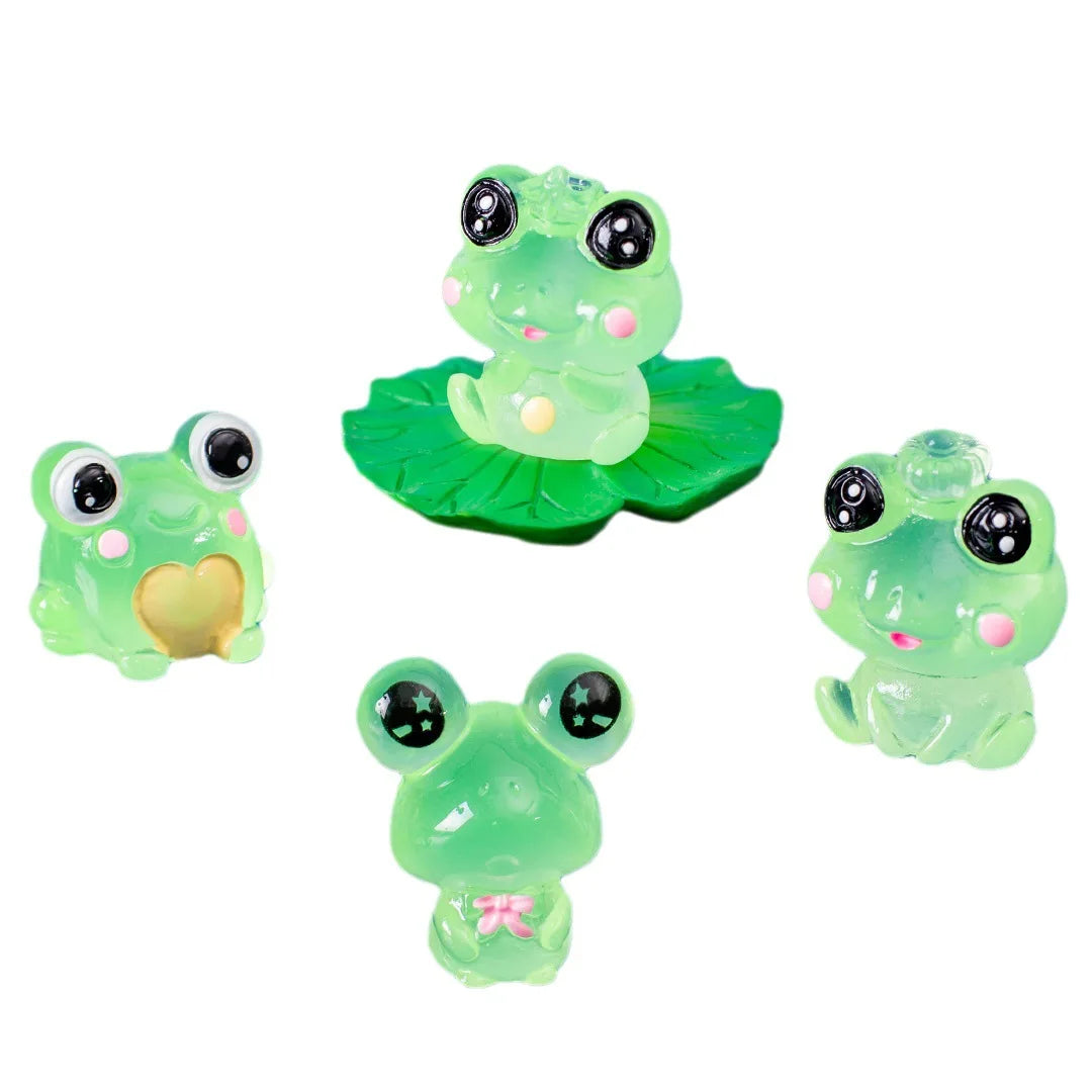 Micro Landscape Creative Cute Glow-in-the-dark Frog Doll Decoration Accessories Resin Crafts Car Desktop Widget Oasis Select
