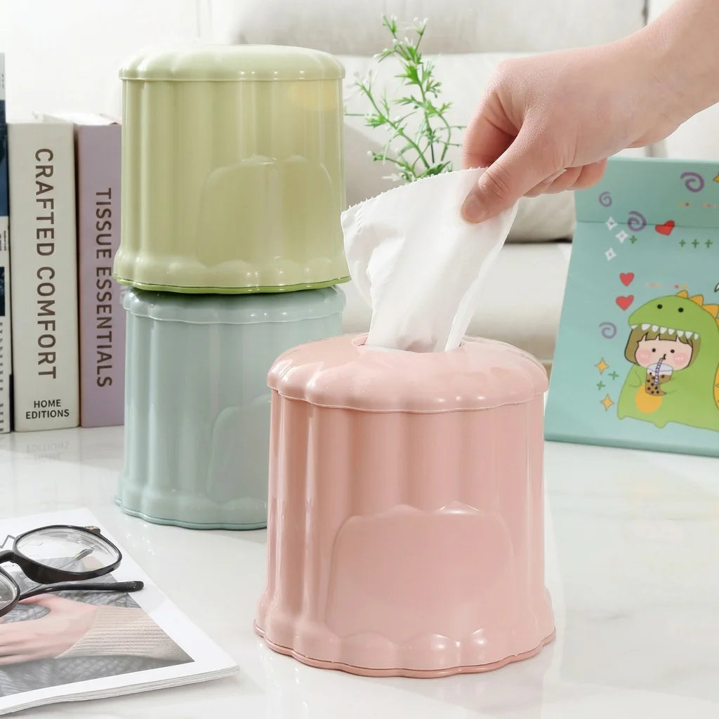 Double Opening Tissue Box Holder | Modern Desk Organizer