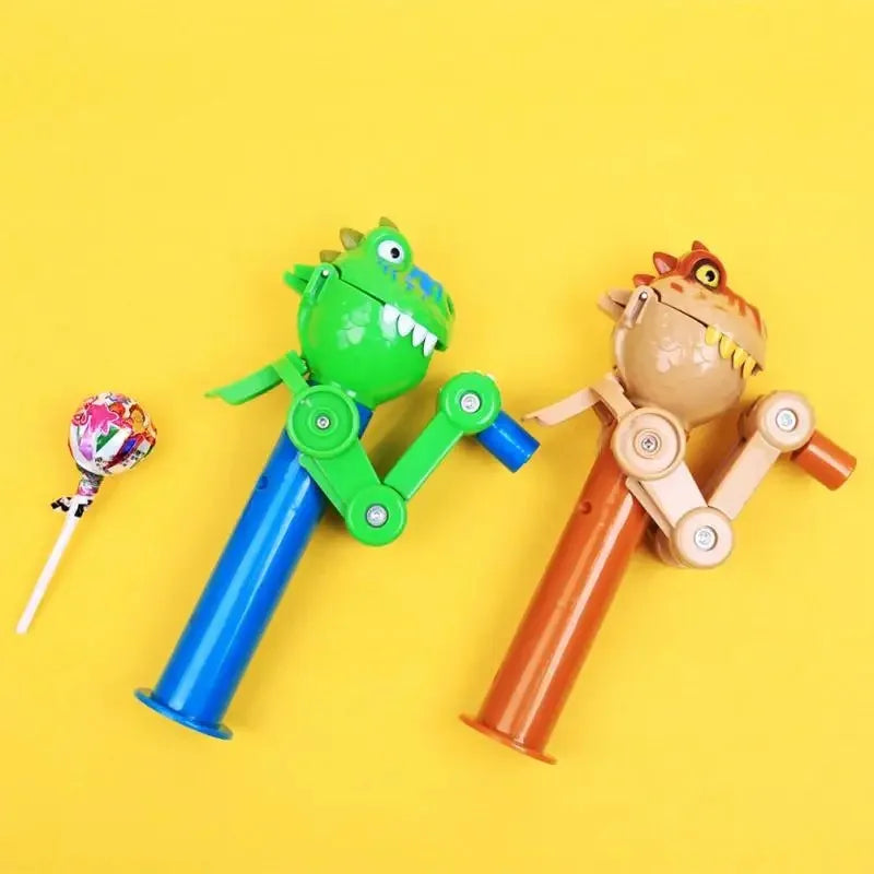 Candy Storage Cool Decompression Toy Gifts for Kids Creative Lollipop Robot Holder Dinosaur Eat Lollipop Pop Ups Case Oasis Select