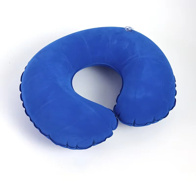 Inflatable C-Shaped Travel Neck Pillow | Portable PVC Cushion Inflatable Travel Pillow Oasis Select blue