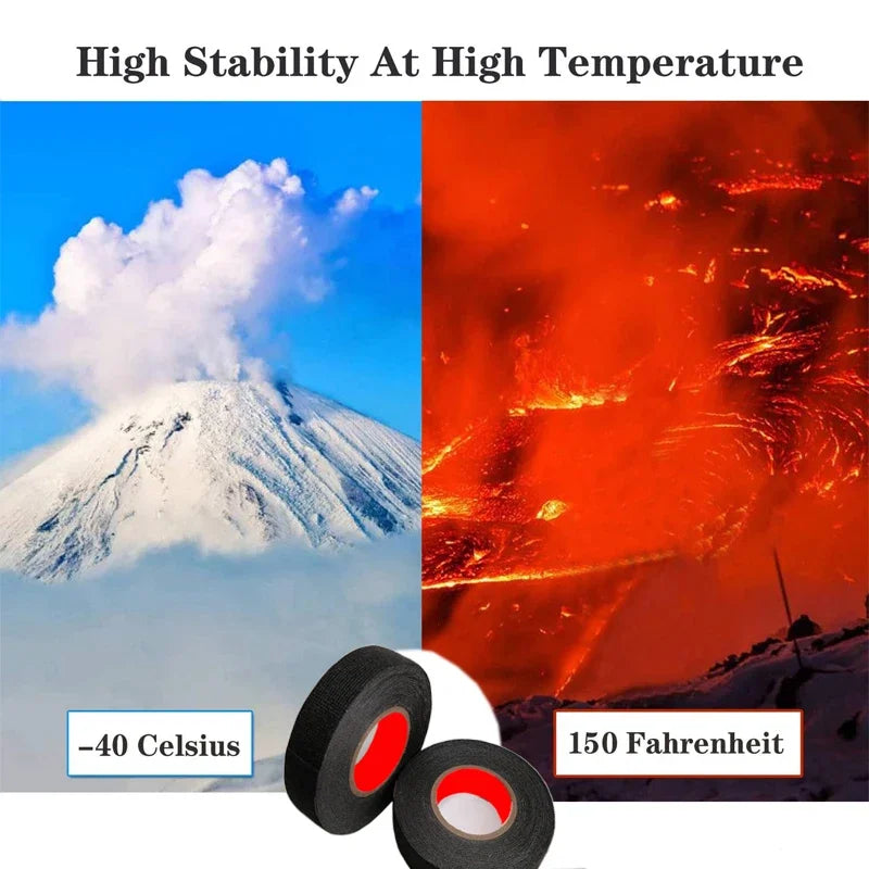 9/15/19/25/mm Electrical Insulation Heat-resistant Wiring Harness Tape PET Bundle Flame Retardant Tape Oasis Select