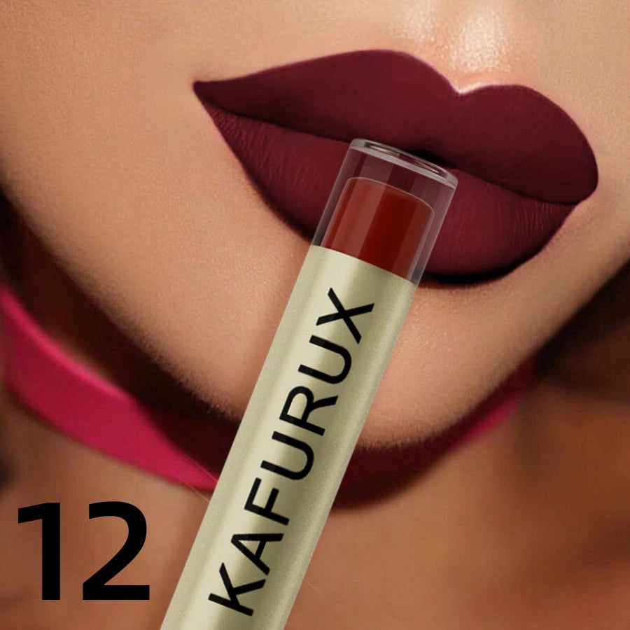 KAFURUX 20-Color Velvet Matte Liquid Lipstick – Waterproof