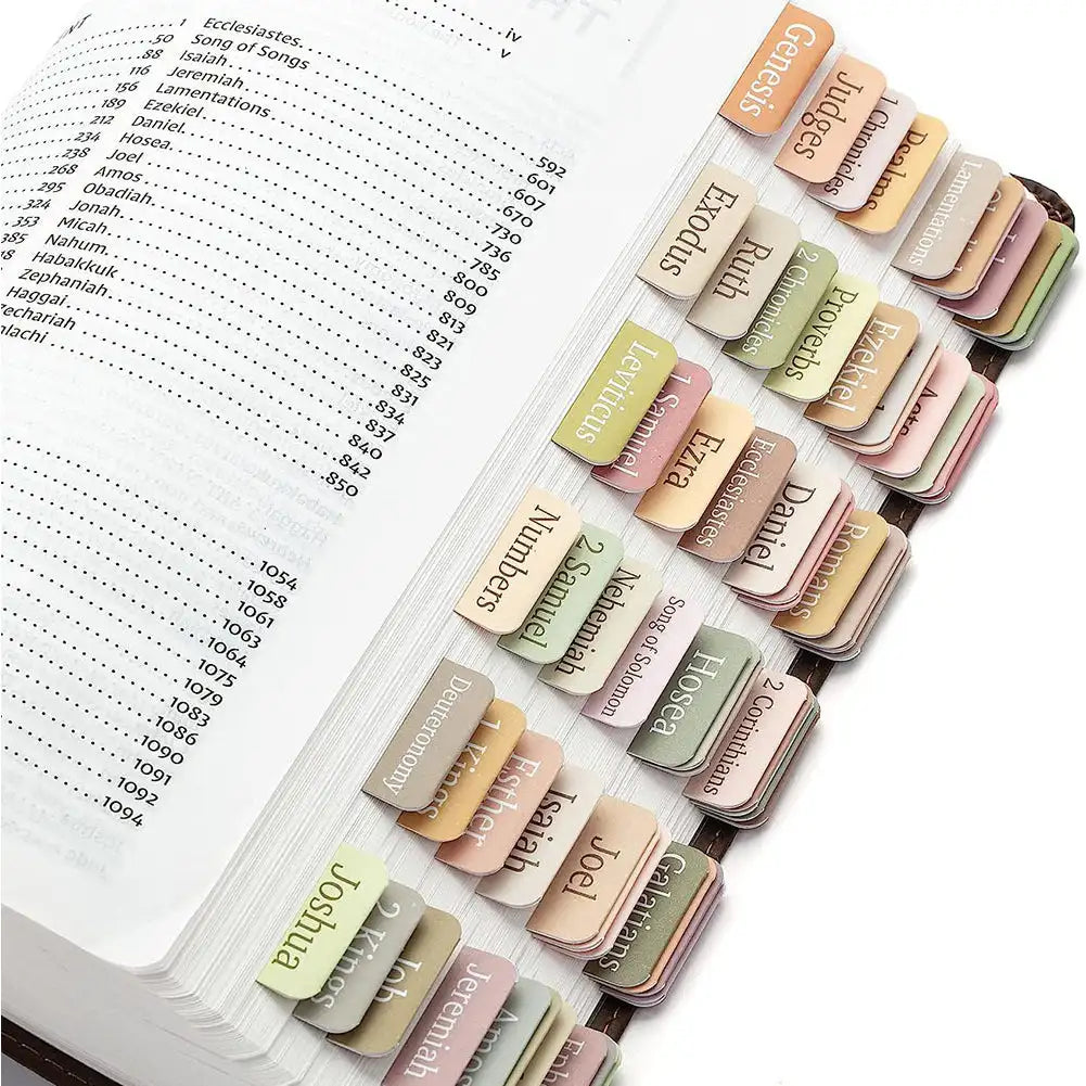 5/6 Sheets Bible Index Label Sticker Writable Self-adhesive Paper Tabs Bible Index Tabs for Read Bookmark Stickers Study Tool Oasis Select